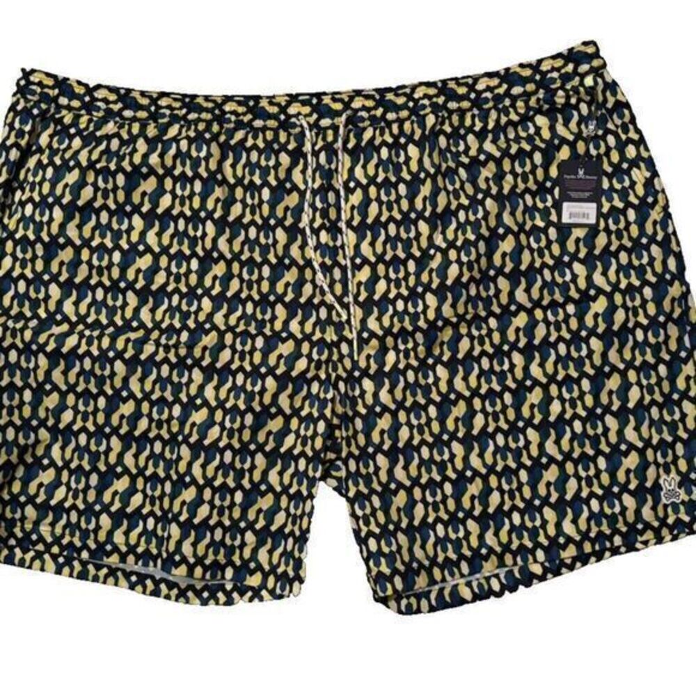 NWT Psycho Bunny Big Tall "Everett" Swim Trunks‎ (Mellow Yellow) Size 6XLT